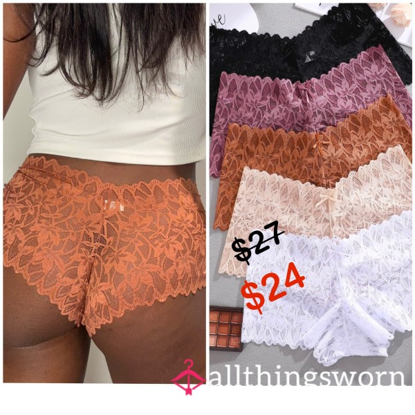 Lace Shorts V Waist Cheeky Panties