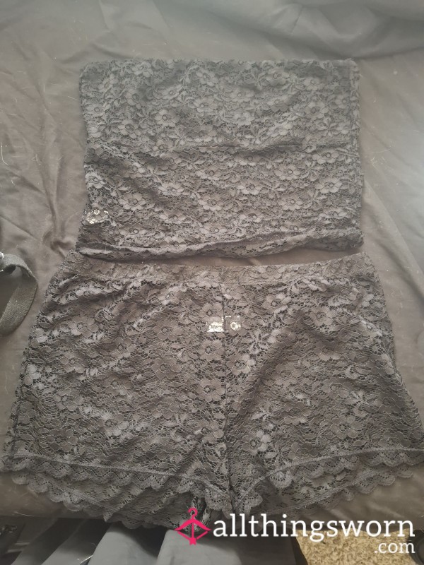 Lace Sleep Wear-Top And Shorts