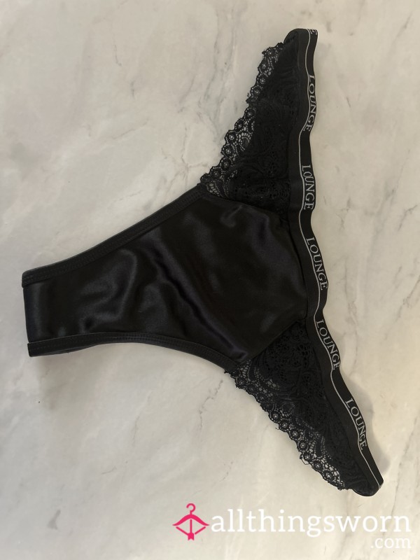Satin And Lace Thong