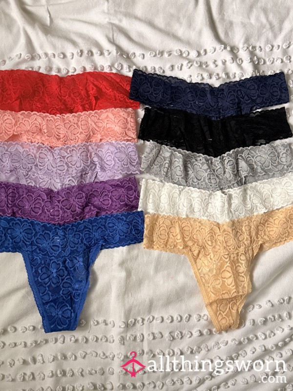 Lace Thong Panties - Pick Your Colour!