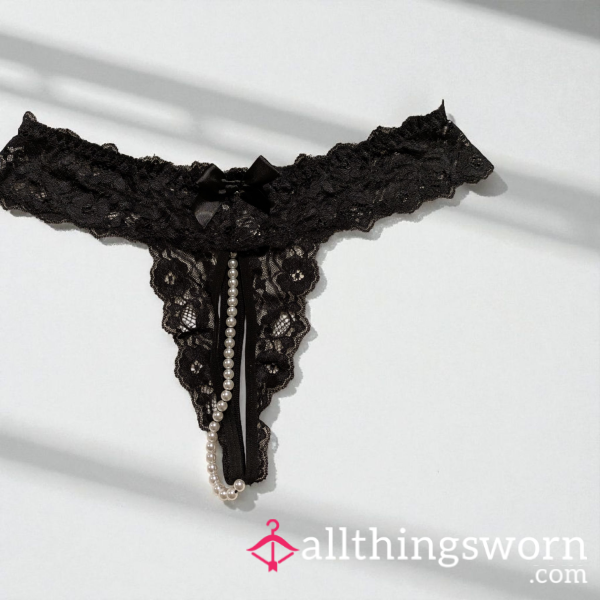 Lace Thong Pearl Gusset