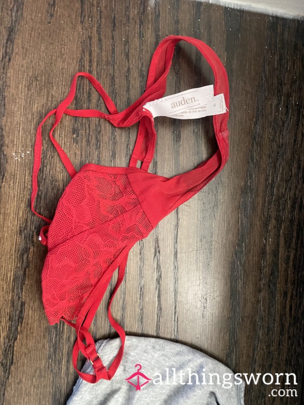Lace Thong Red Worn For New Years