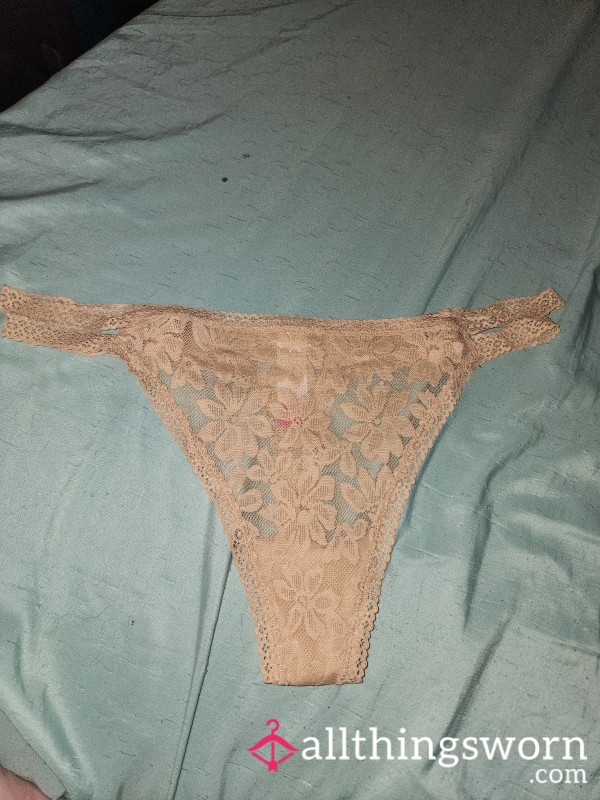 Lace Thong Tan