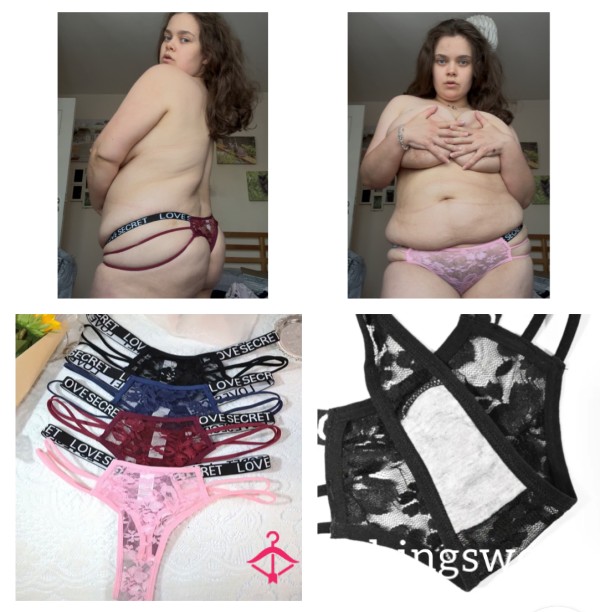 Lace Thongs With Cotton Gusset- Choose Your Colour