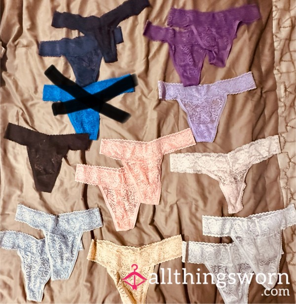 Lace Thongs W/cotton Gusset