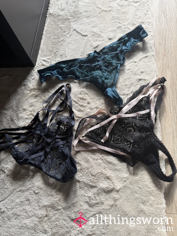 Lace Thongs With Straps🖤
