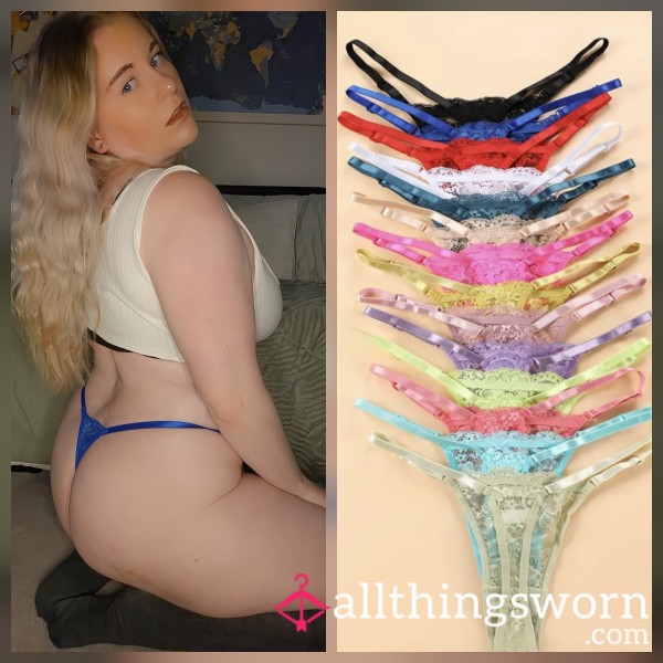 Lace Tiny Thongs With Cotton Gusset... Let My Arse Swallow It 😋