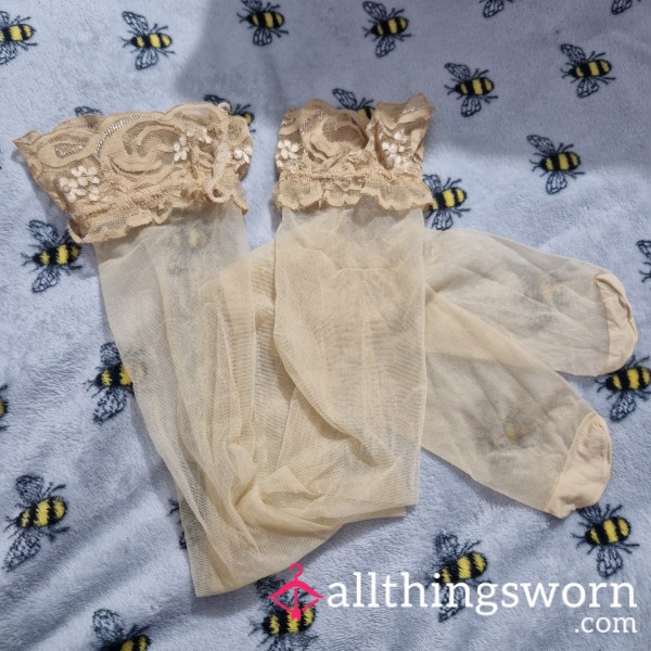 Lace Top Nude Stockings