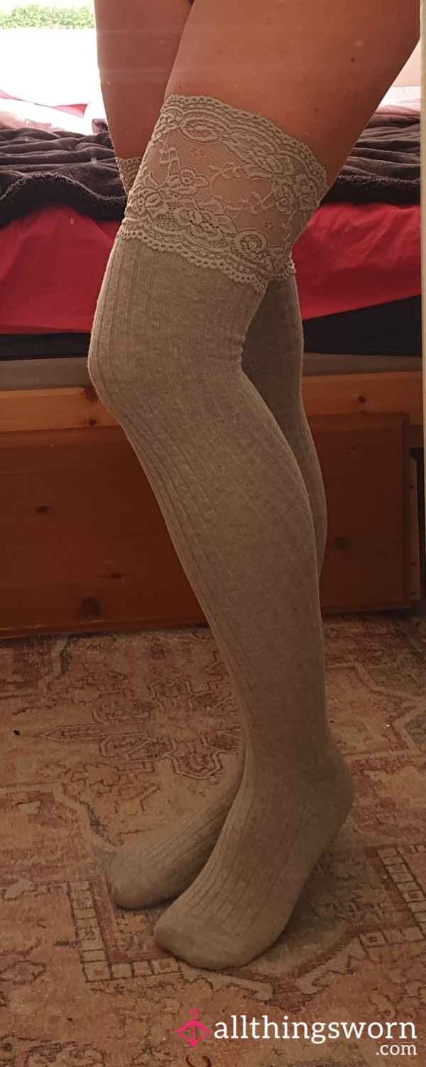Lace Top Over The Knee Socks.