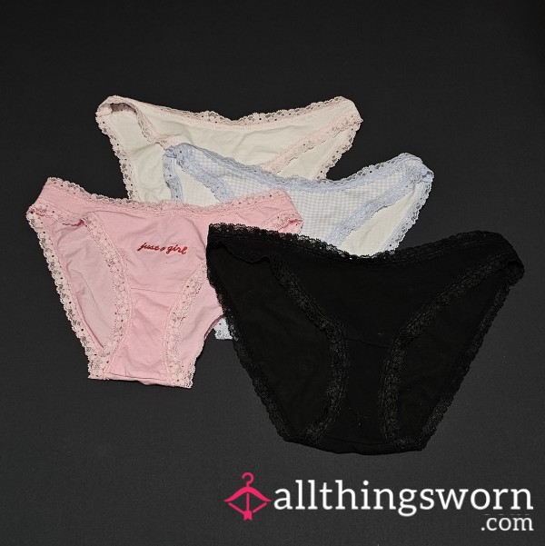 Lace Trim Cotton Bikini Panty Options ~ Pu**y RATING & PLAY INCLUDED 😈 Send Me Your Content & Find Out Just How 💦 You Make Me ~ Text/Voice Recording/Pic/Vid (whatever You're Comfortable With)