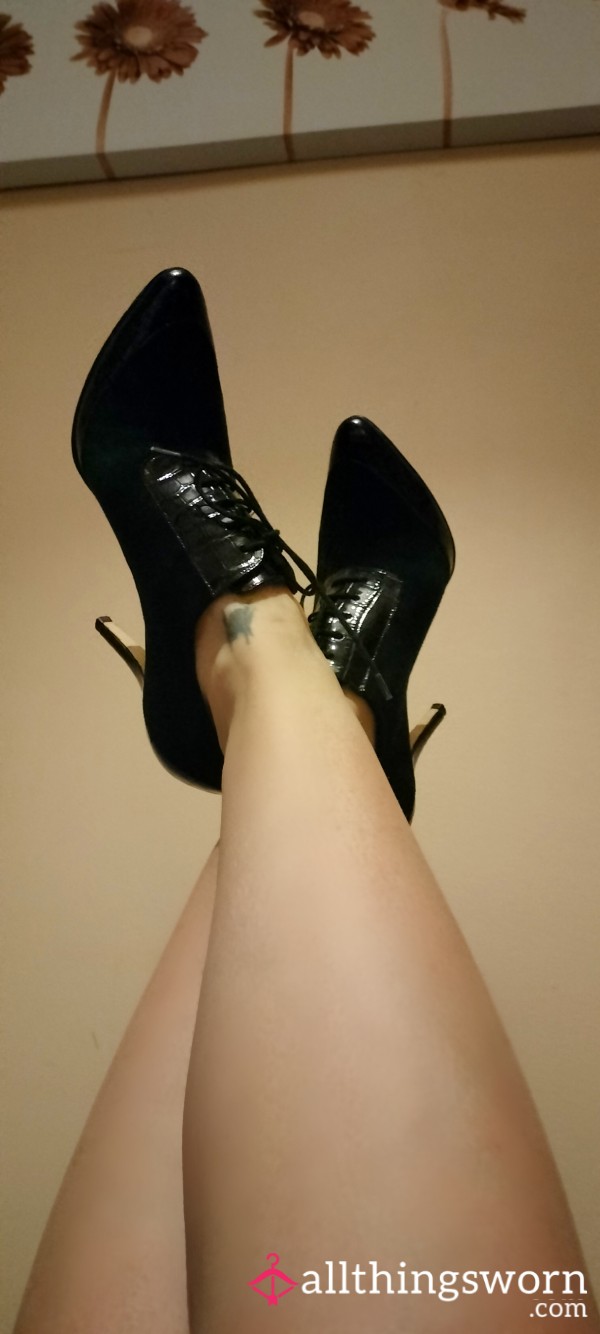 Lace Up Ankle Boots With Free Surprise Panties