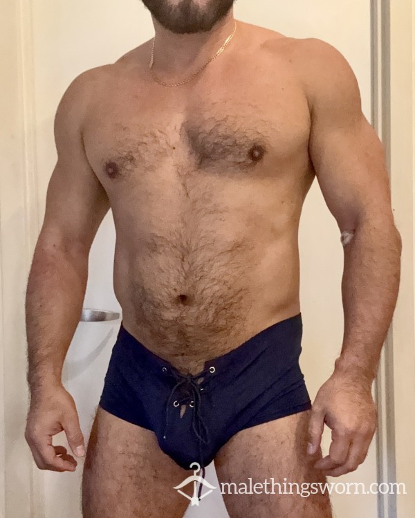 Lace Up Boxer Brief In Navy