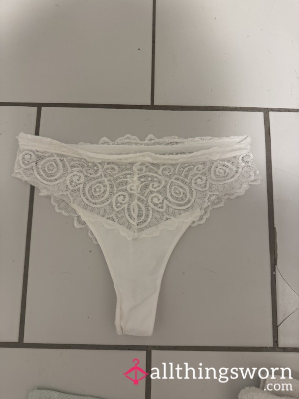 Lace White Panties Worn
