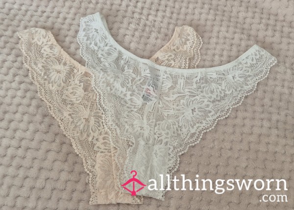 Lace White/flesh Panties With 24hr Continuous Wear