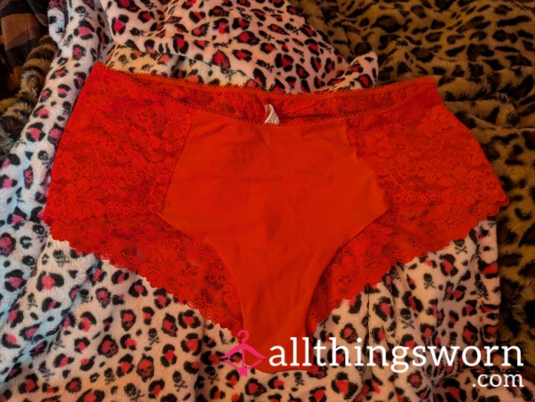 Lace/Cotton Red Cheeky VS 🍒
