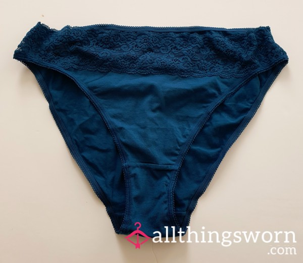 Laced In Blue – Size 14 Cotton Panties