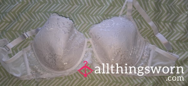 Laced White Bra - 44DD