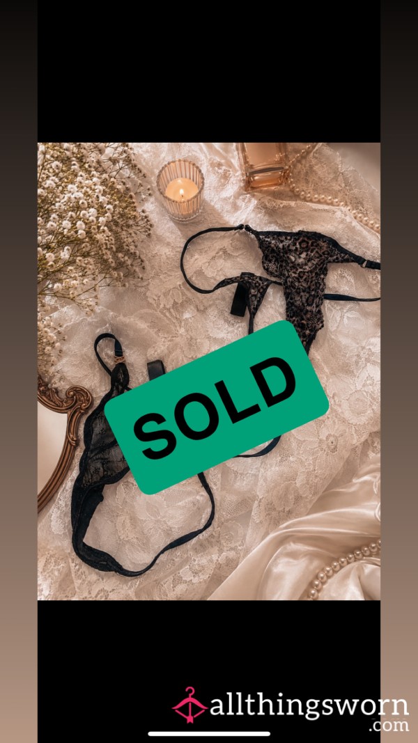 Lacey Black Tiny Thongs