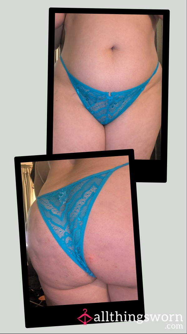 Lacey Blue String Brazilian Panty