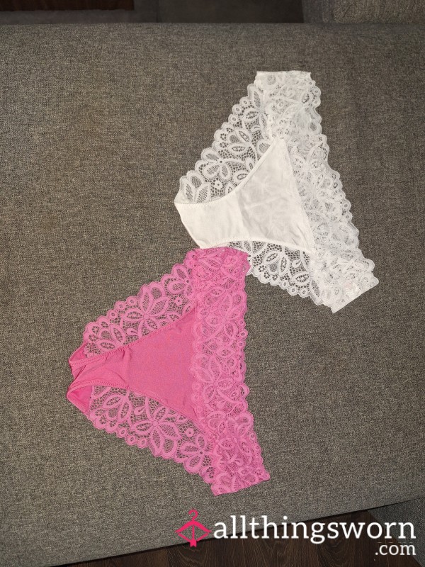 Lacey Full Back With Satin Gusset🩷🤍