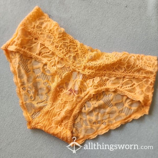 Small Cute Orange Lace Cheeky