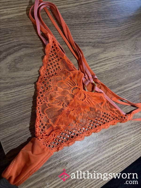 Lacey Orange Thong