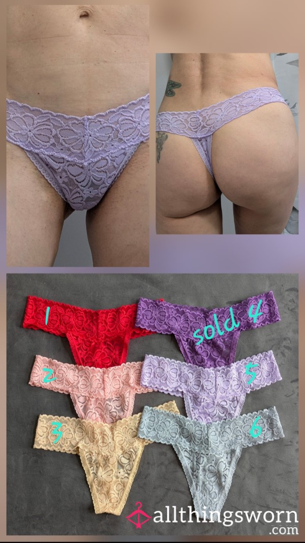 Lacey Thong With Cotton Gusset