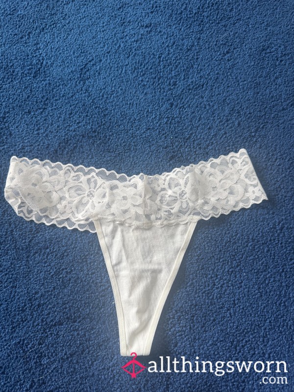 Lacey White Thong