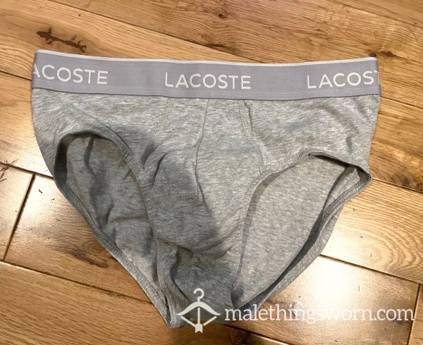 Lacoste Grey Hip Briefs (M) Ready To Be Customised For You!