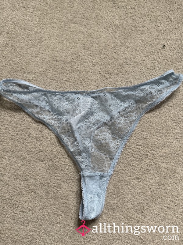 Lacy Baby Blue Thong 🫦
