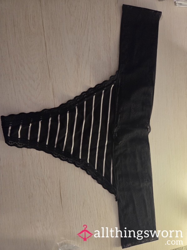 Lacy Black Thongs