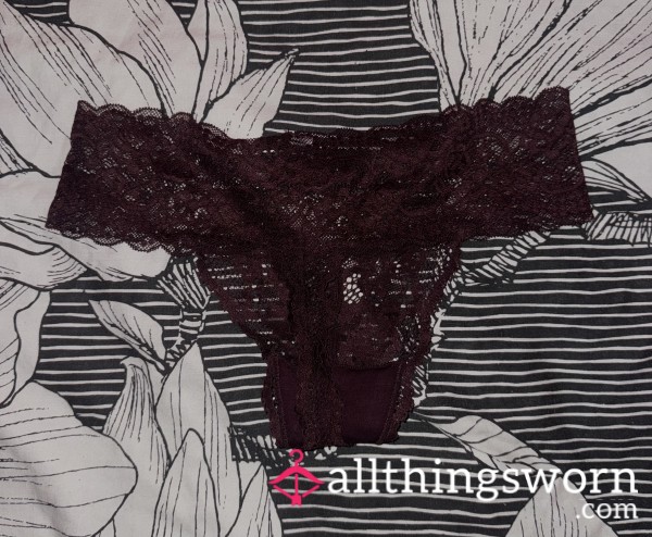 Lacy Burgundy Thong 😉