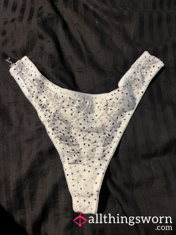 Lacy Flor*l Polka Dot Thongs