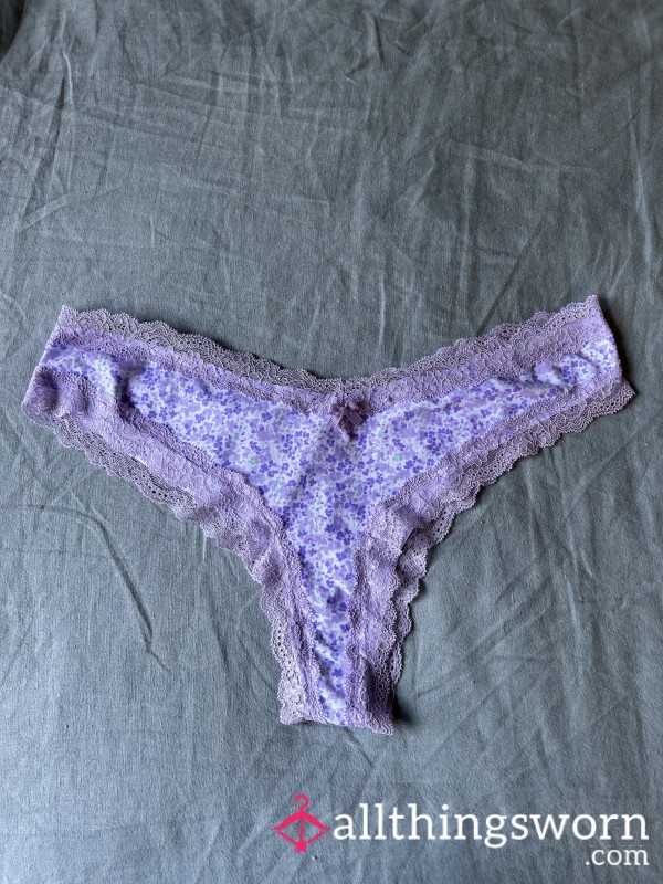 Lacy Flor*l Purple Panties 24 Hour Wear