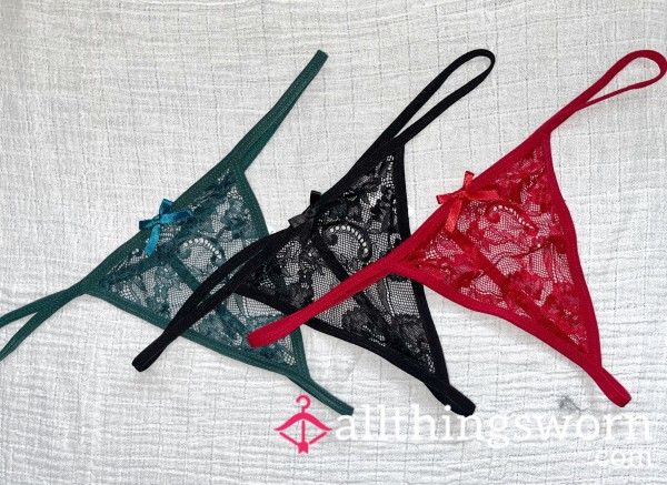 Lacy G-Strings In 3 Colours! 💚🖤❤️