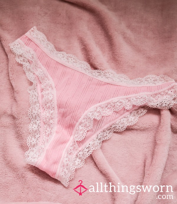Lacy Pink Panties - 48hr Wear 🩷