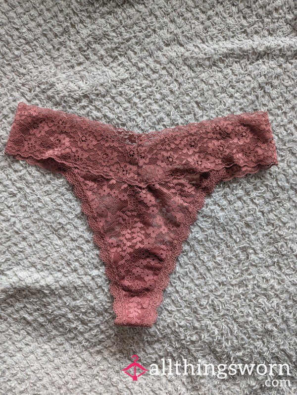 🌹 Lacy Rose Thong – Worn Just For You 🌹