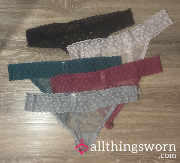 Lacy Star Pattern Thongs