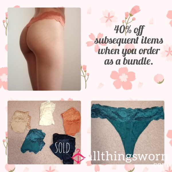 *Reduced* Lacy Thongs With Cotton Gusset