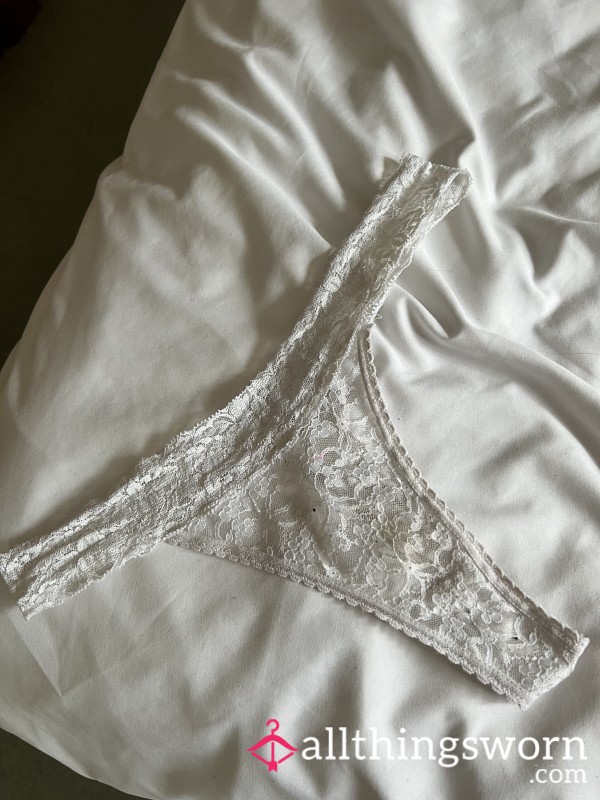 Lacy White Thong 🤍