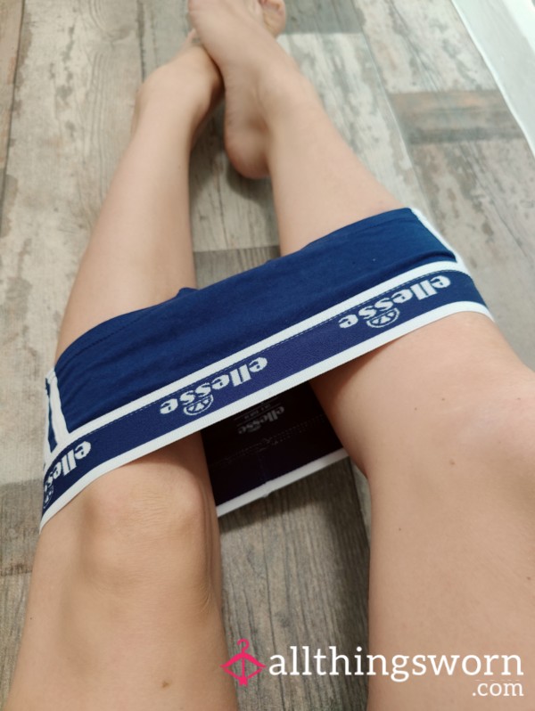 Ladies Blue Sporty Panties Pants Knickers Small