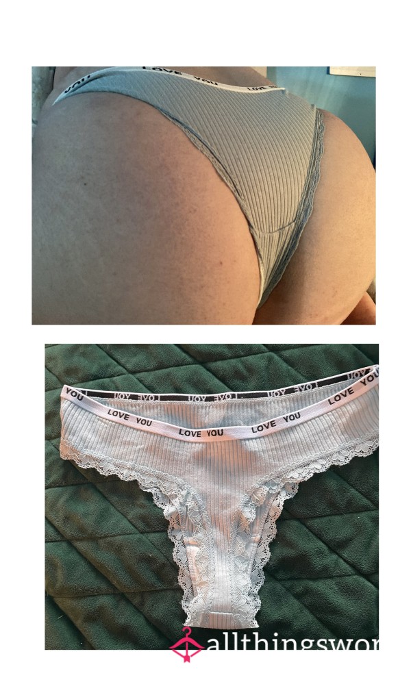 BabyBlue Lace Trimmed Thong