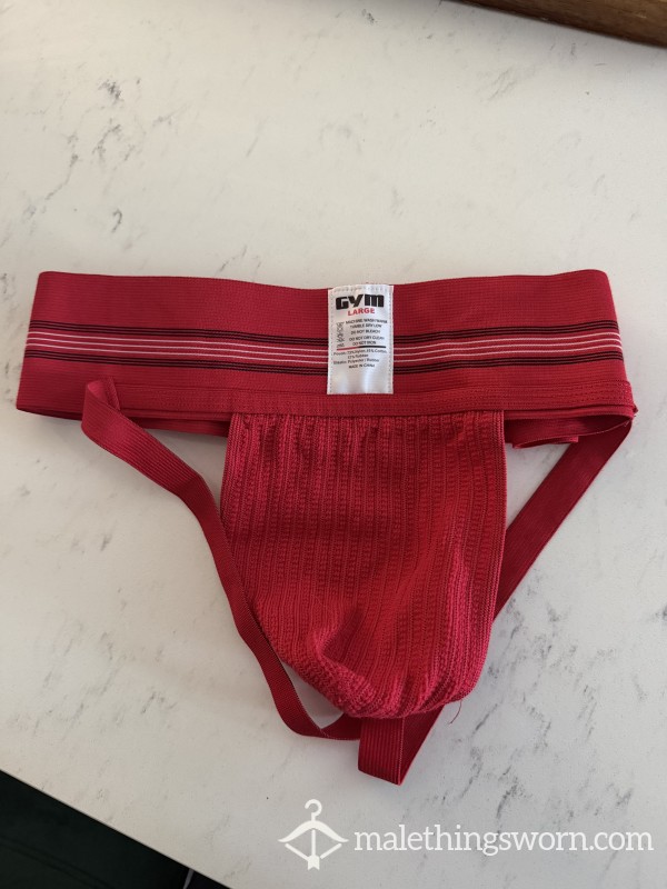Large Red GYM Jockstrap