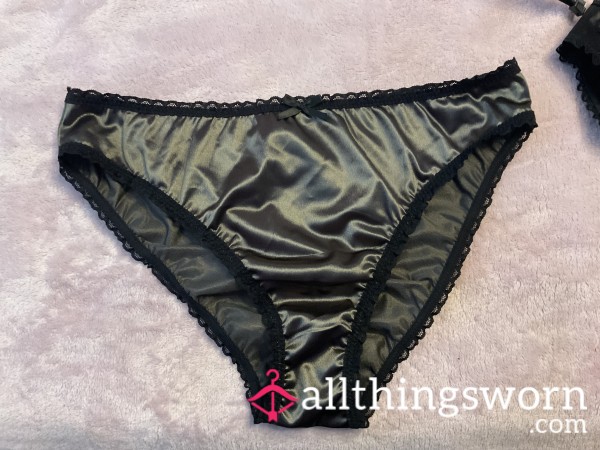 Large Satin Grey Panties