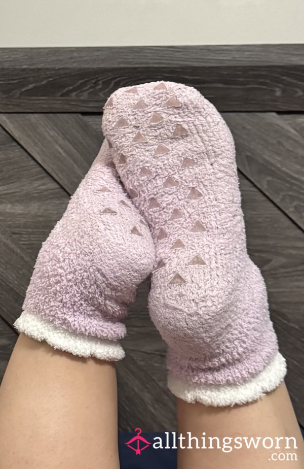 Lavender Fuzzy Well Worn Socks