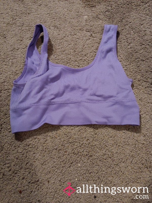 Lavender Worn Sports Bra – Soft, Stretchy, And Scented With Me