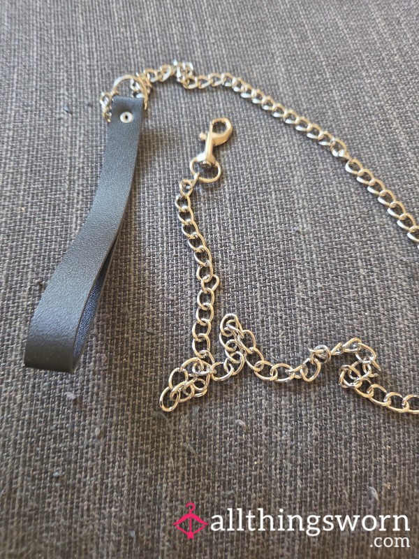 Leash Only Black With Silver Chain
