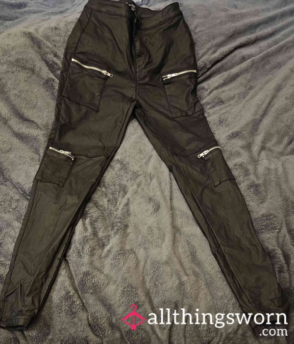 Leather Biker Style Trousers
