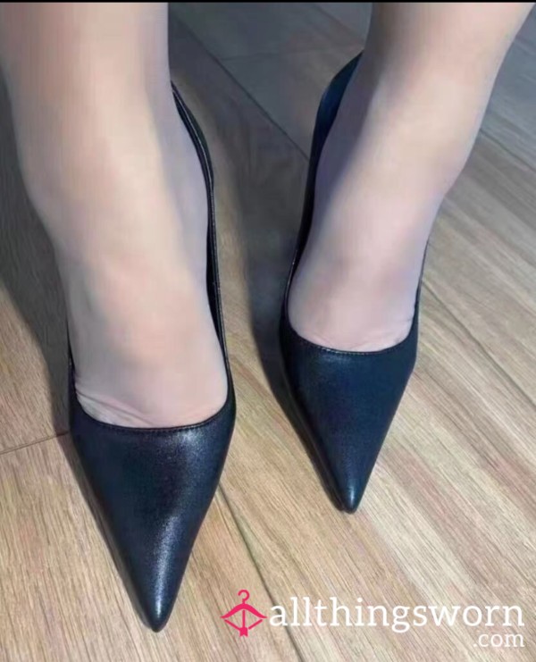 Leather Black High Heels