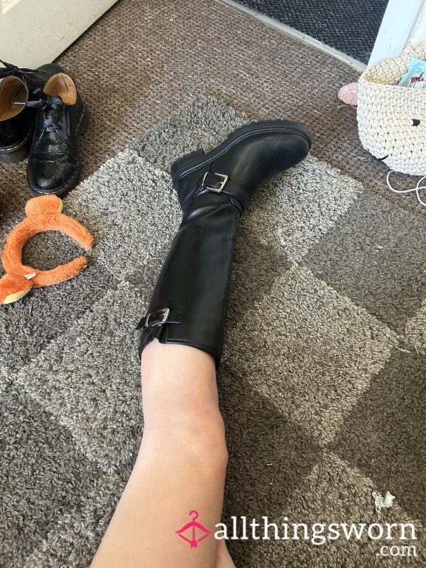 Leather Boots Stomping Cherry Tomatoes Into The Floor